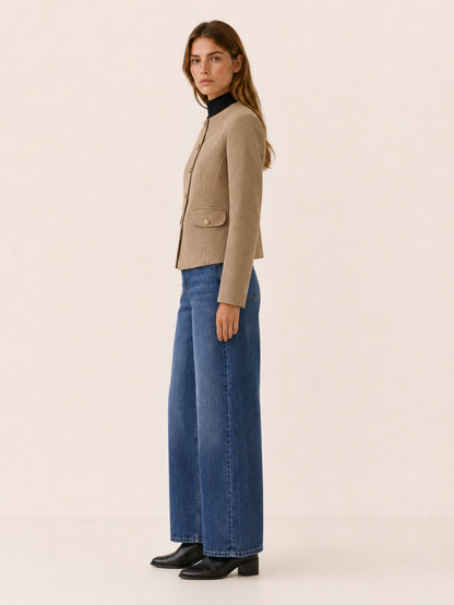 Luciana | Cropped Tailored Button Blazer