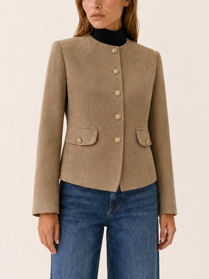 Luciana | Cropped Tailored Button Blazer