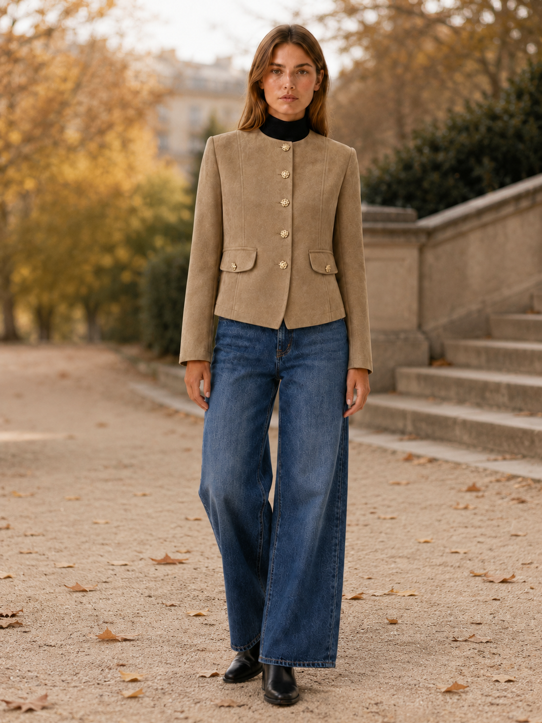 Luciana | Cropped Tailored Button Blazer