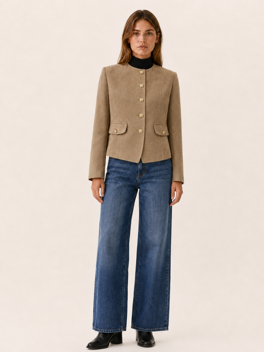 Luciana | Cropped Tailored Button Blazer