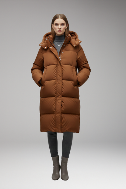 Mabel | Long Quilted Hooded Puffer Jacket