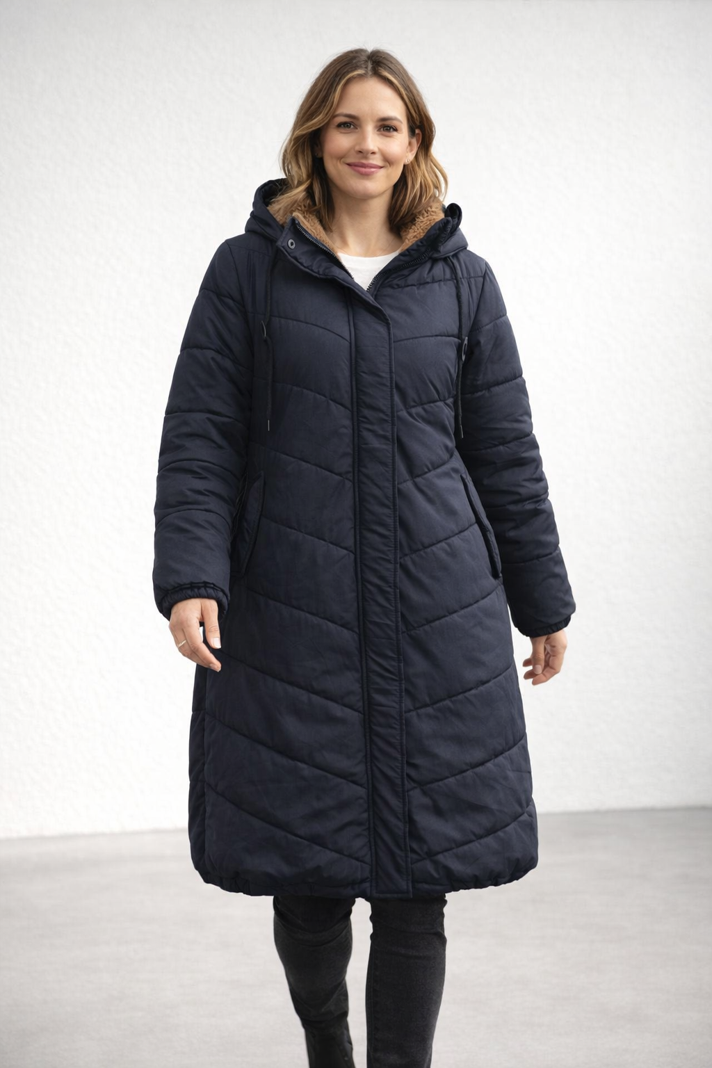 Mabel | Quilted Hooded Longline Puffer Coat