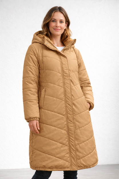 Mabel | Quilted Hooded Longline Puffer Coat