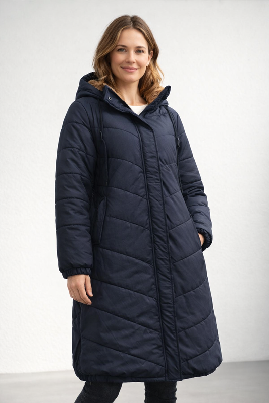 Mabel | Quilted Hooded Longline Puffer Coat