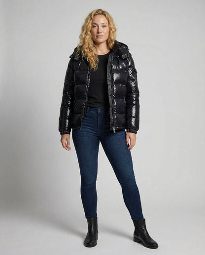 Madeline | High Shine Hooded Puffer Jacket