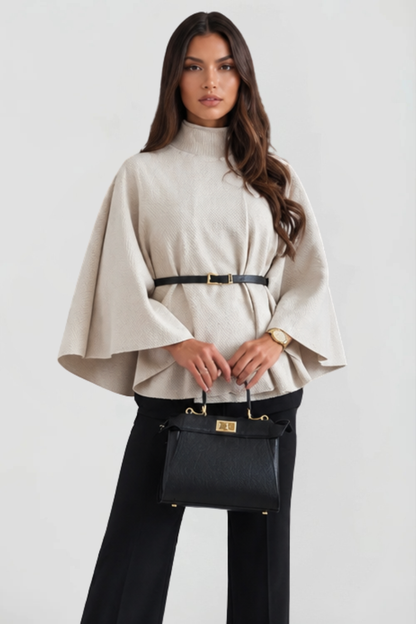 Madison | Belted Oversized Wool Cape Coat