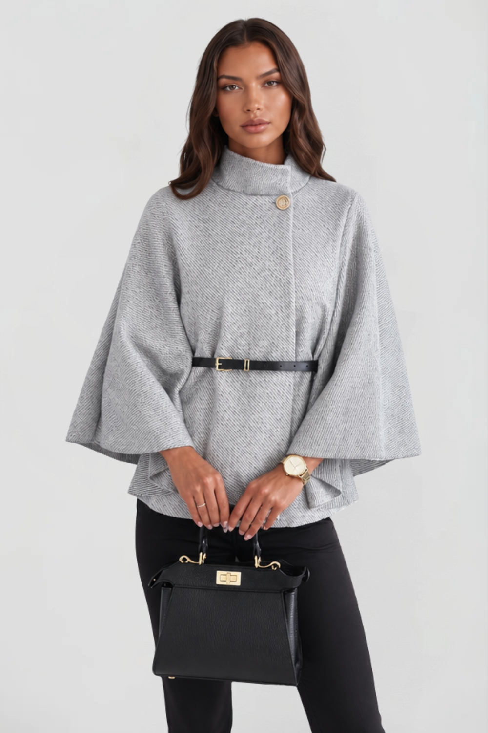 Madison | Belted Oversized Wool Cape Coat