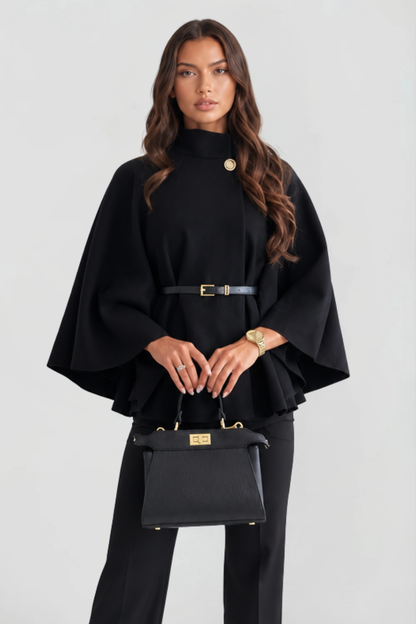 Madison | Belted Oversized Wool Cape Coat