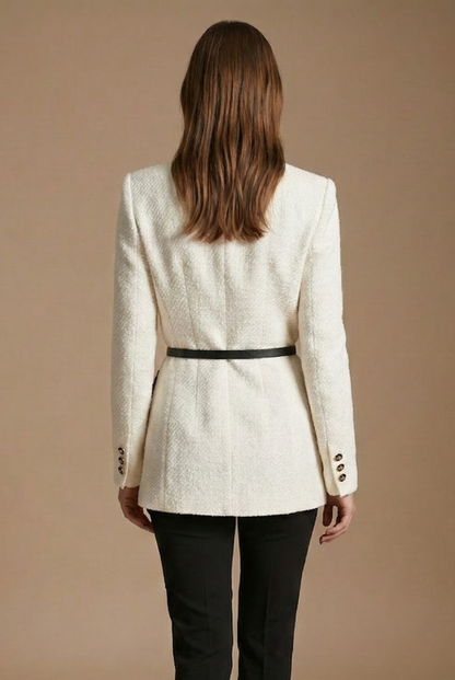 Maeve | Contrast Trim Textured Tweed Jacket