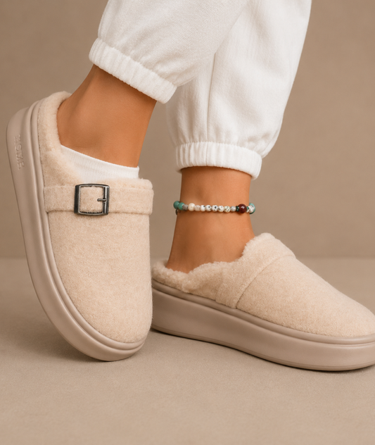 Maisie | Orthopedic Fleece Lined Buckle Comfort Slippers