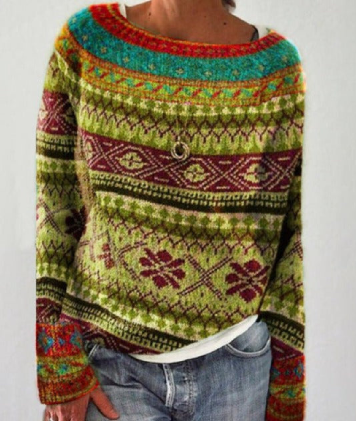 Marielle | Vintage Crew Neck Knit Pullover