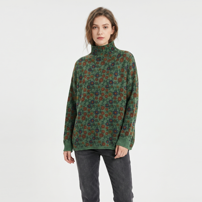 Marigold | Floral Mock Neck Pullover