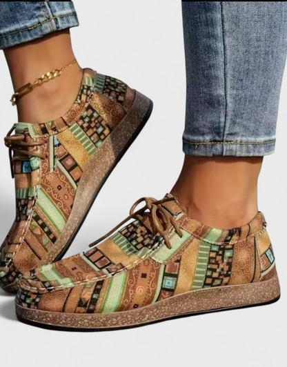 Marley | Orthopedic Boho Pattern Lace Up Comfort Shoes