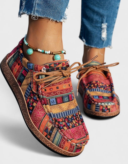 Marley | Orthopedic Boho Pattern Lace Up Comfort Shoes