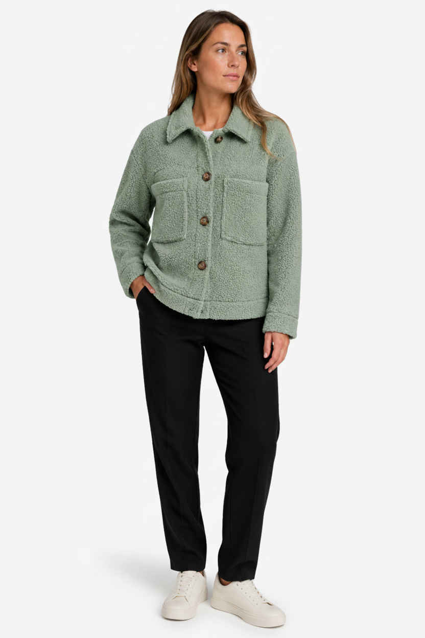 Marlowe | Teddy Fleece Button Up Jacket