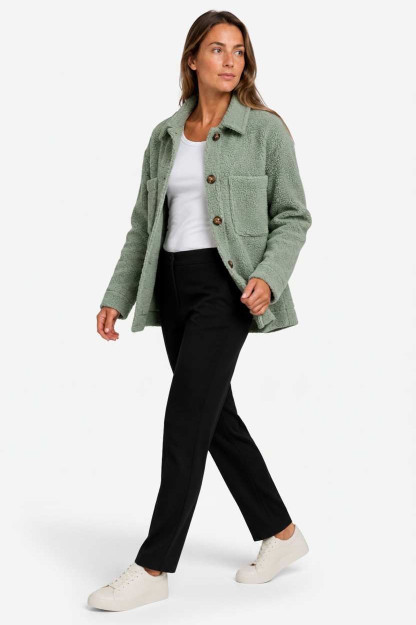 Marlowe | Teddy Fleece Button Up Jacket
