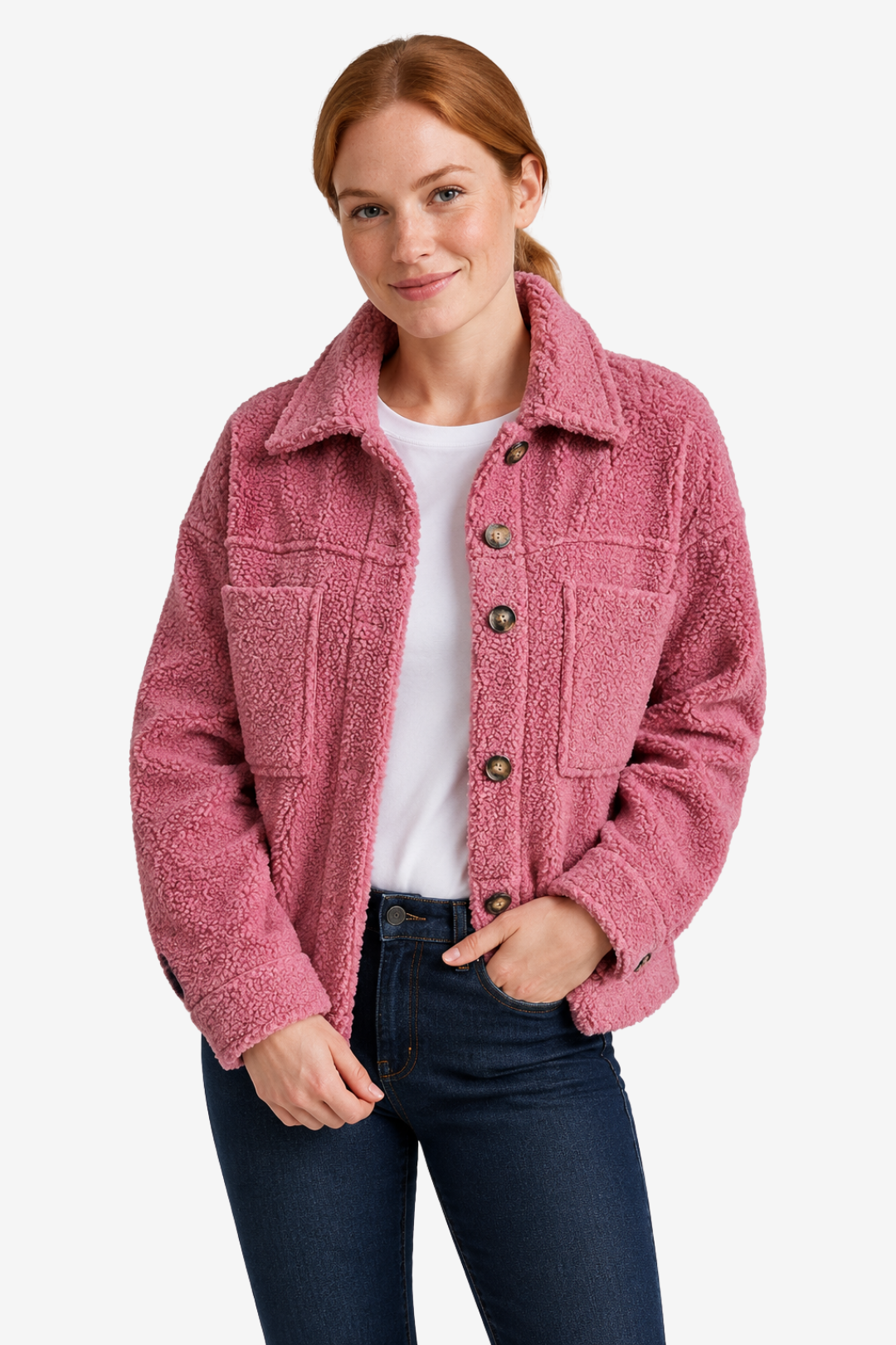 Marlowe | Teddy Fleece Button Up Jacket