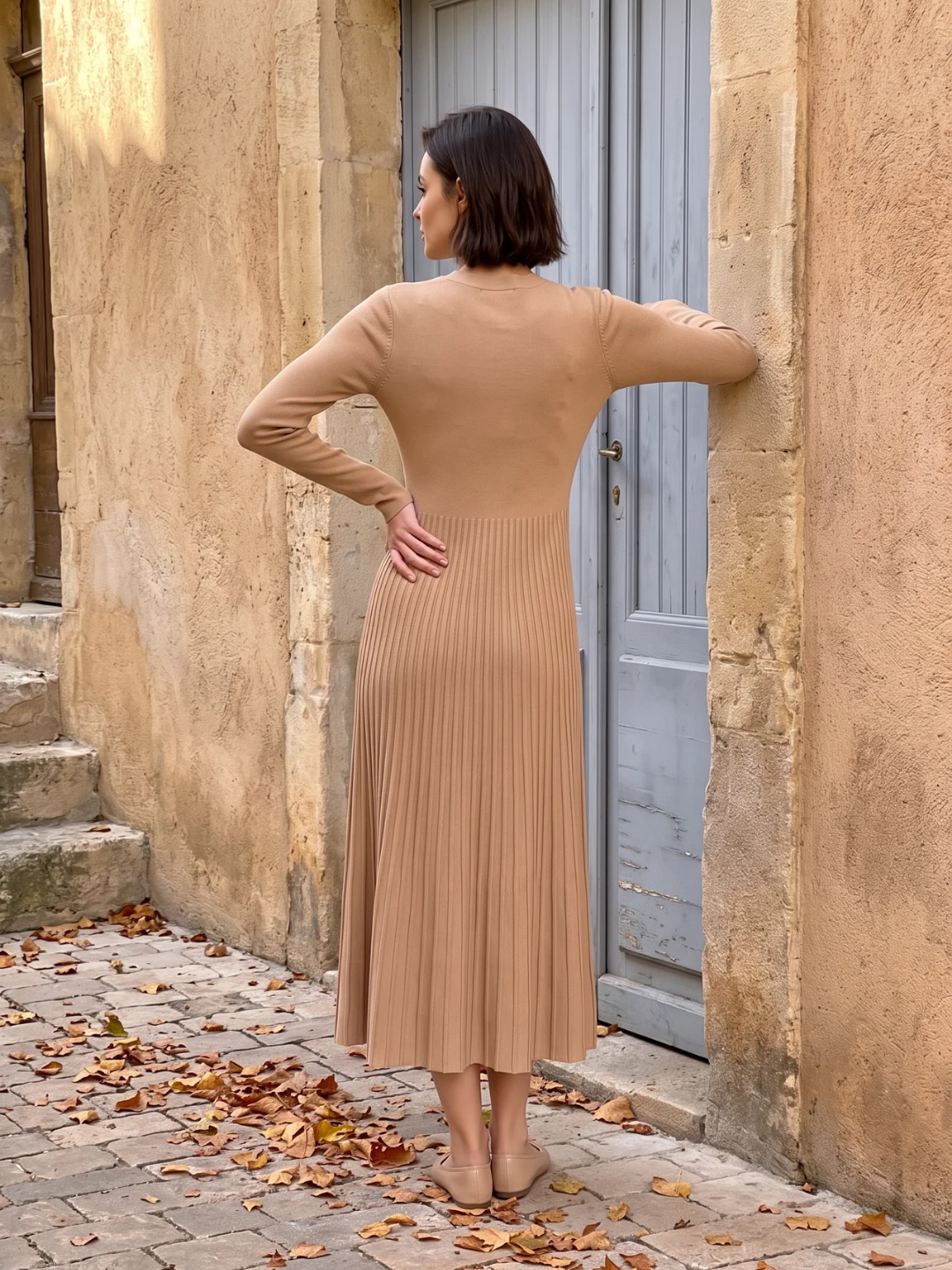 Martha | Ribbed Knit Button Maxi Dress