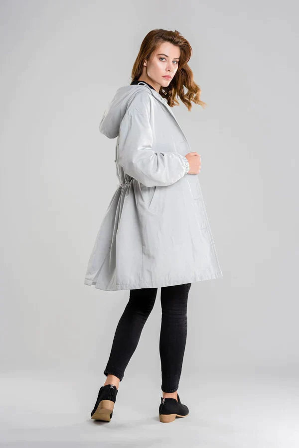 Martina | Hooded Button Up Rain Coat