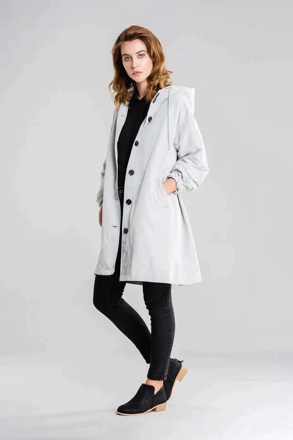 Martina | Hooded Button Up Rain Coat