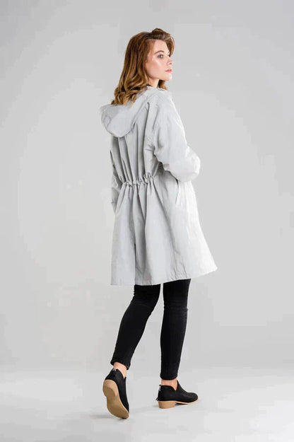 Martina | Hooded Button Up Rain Coat