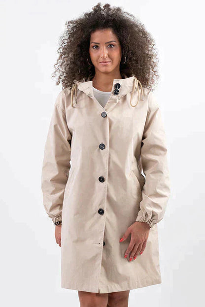 Martina | Hooded Button Up Rain Coat