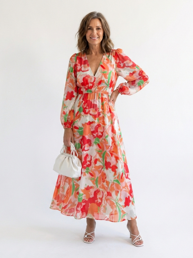 Mia | Long Sleeve Floral Maxi Dress