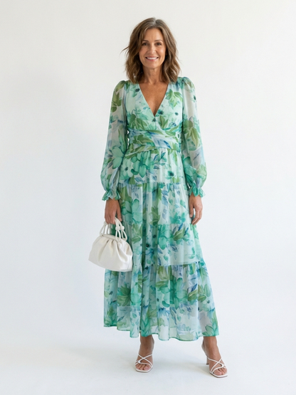 Mia | Long Sleeve Floral Maxi Dress