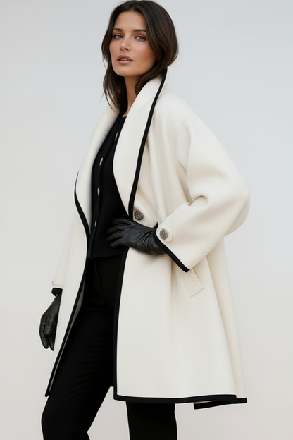 Mila | Oversized Contrast Trim Longline Coat
