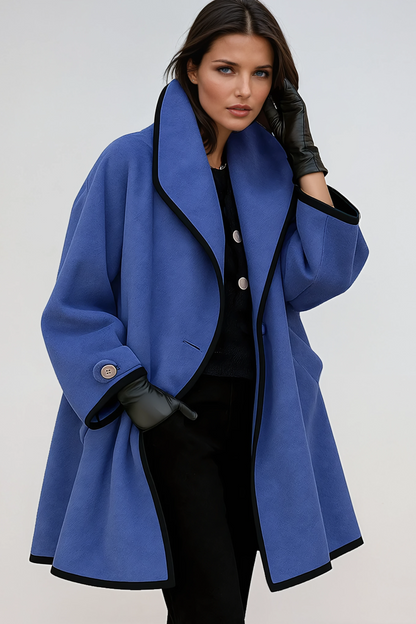 Mila | Oversized Contrast Trim Longline Coat