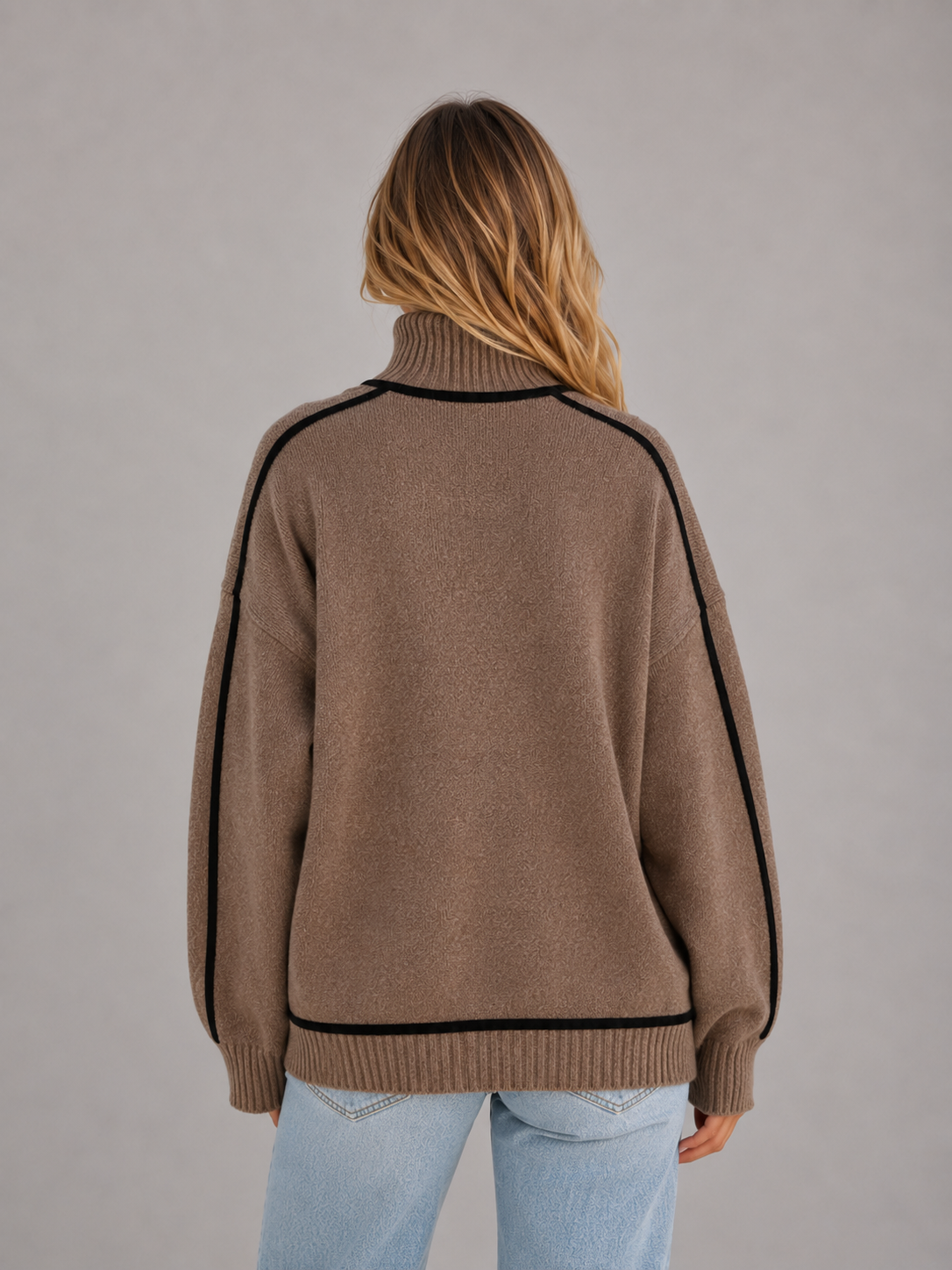 Myrtle | Jersey extragrande de cuello vuelto en contraste