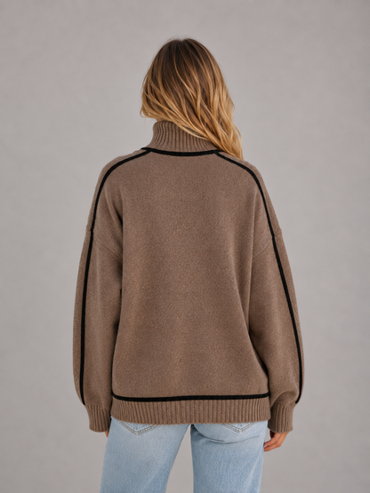 Myrtle | Jersey extragrande de cuello vuelto en contraste