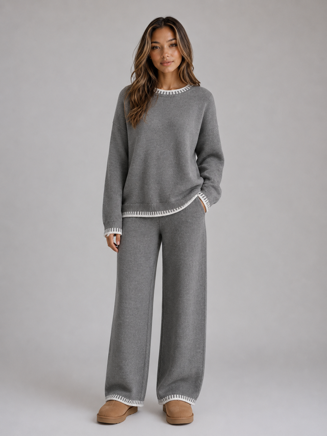Nell | Ensemble deux pièces en maille avec pull et pantalon