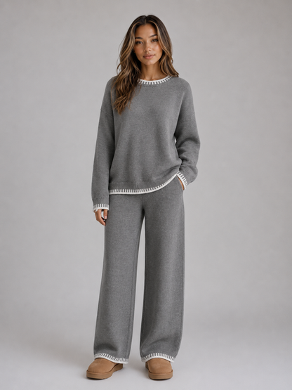 Nell | Ensemble deux pièces en maille avec pull et pantalon