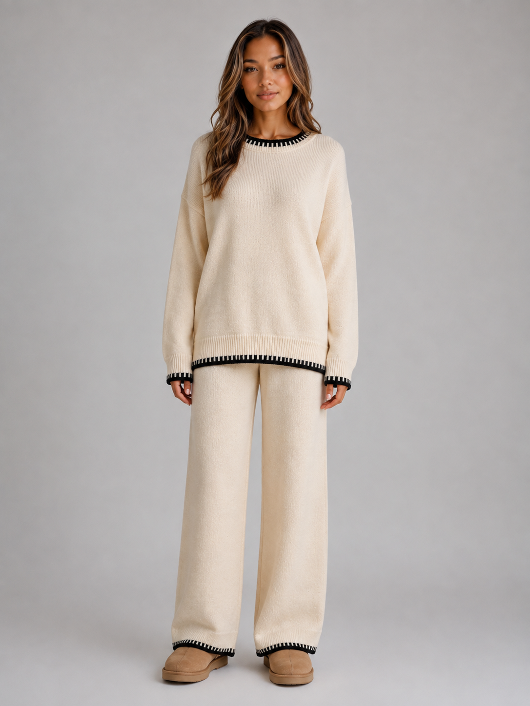 Nell | Ensemble deux pièces en maille avec pull et pantalon