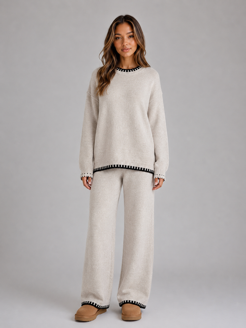 Nell | Ensemble deux pièces en maille avec pull et pantalon
