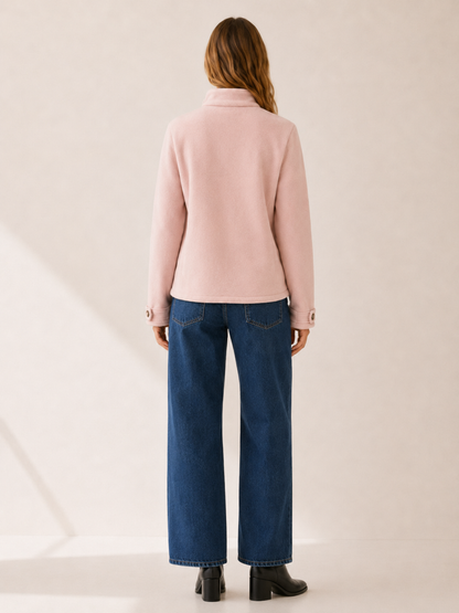 Nerys | Fleece Zip Up Stand Collar Jacket
