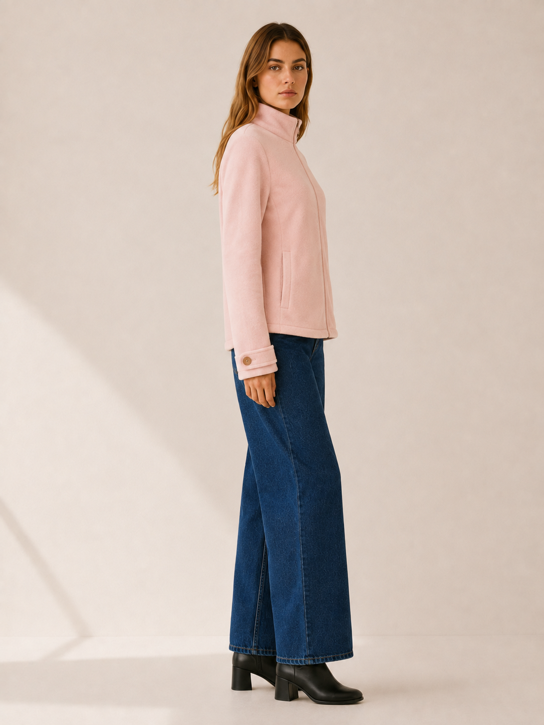 Nerys | Fleece Zip Up Stand Collar Jacket