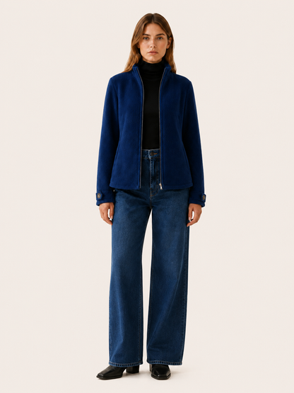 Nerys | Fleece Zip Up Stand Collar Jacket