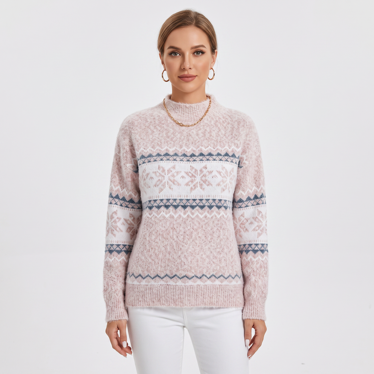 Nora | Fair Isle Mock Neck Pullover
