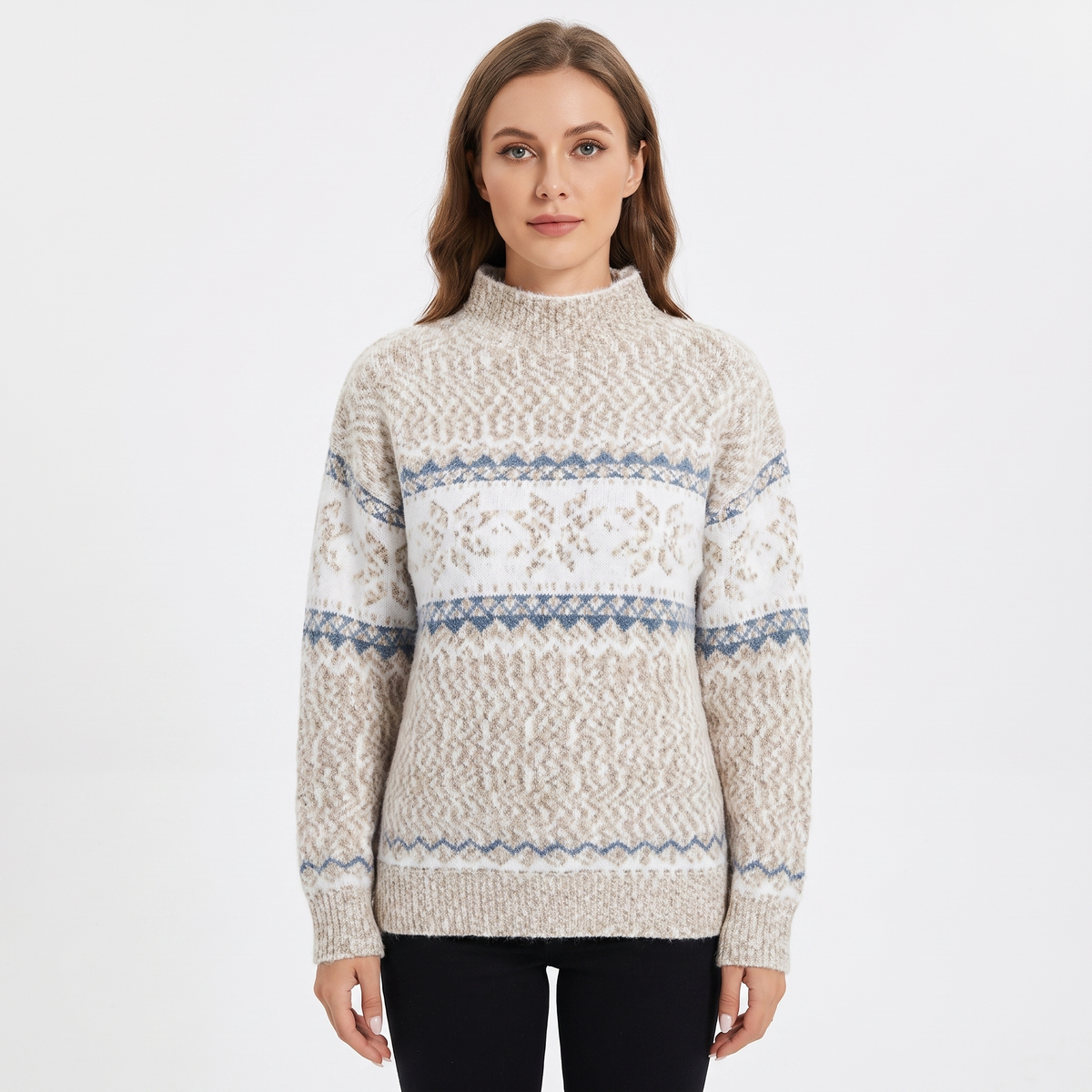 Nora | Fair Isle Mock Neck Pullover