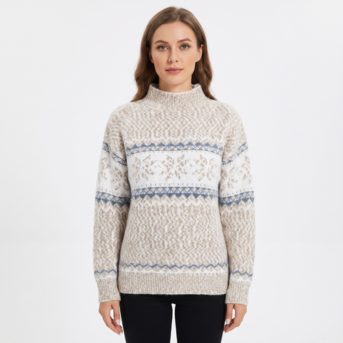 Nora | Fair Isle Mock Neck Pullover