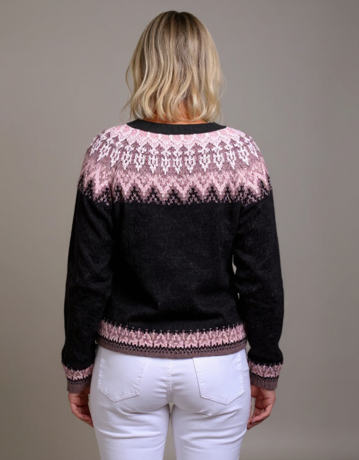 Nadia | Fair Isle Round Neck Cardigan