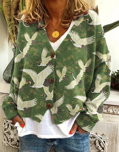Rosamund | Floral Print V-Neck Cardigan