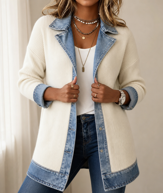 Odile | Patchwork Colorblock Denim Jacket
