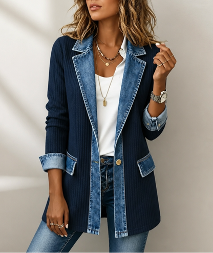 Odile | Patchwork Colorblock Denim Jacket