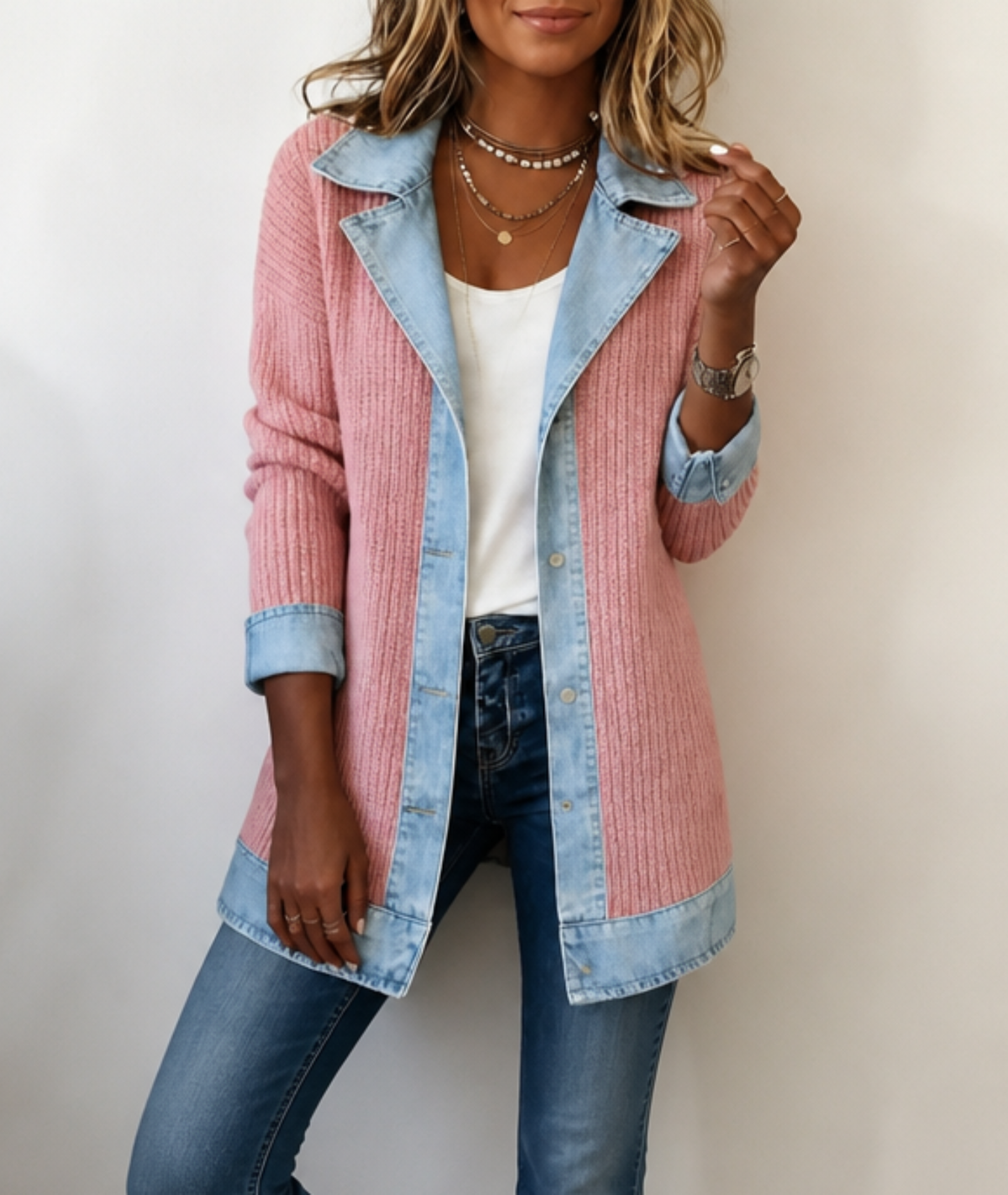 Odile | Patchwork Colorblock Denim Jacket