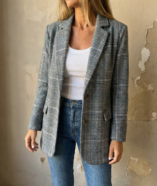 Marcella | Relaxed Plaid Lapel Blazer
