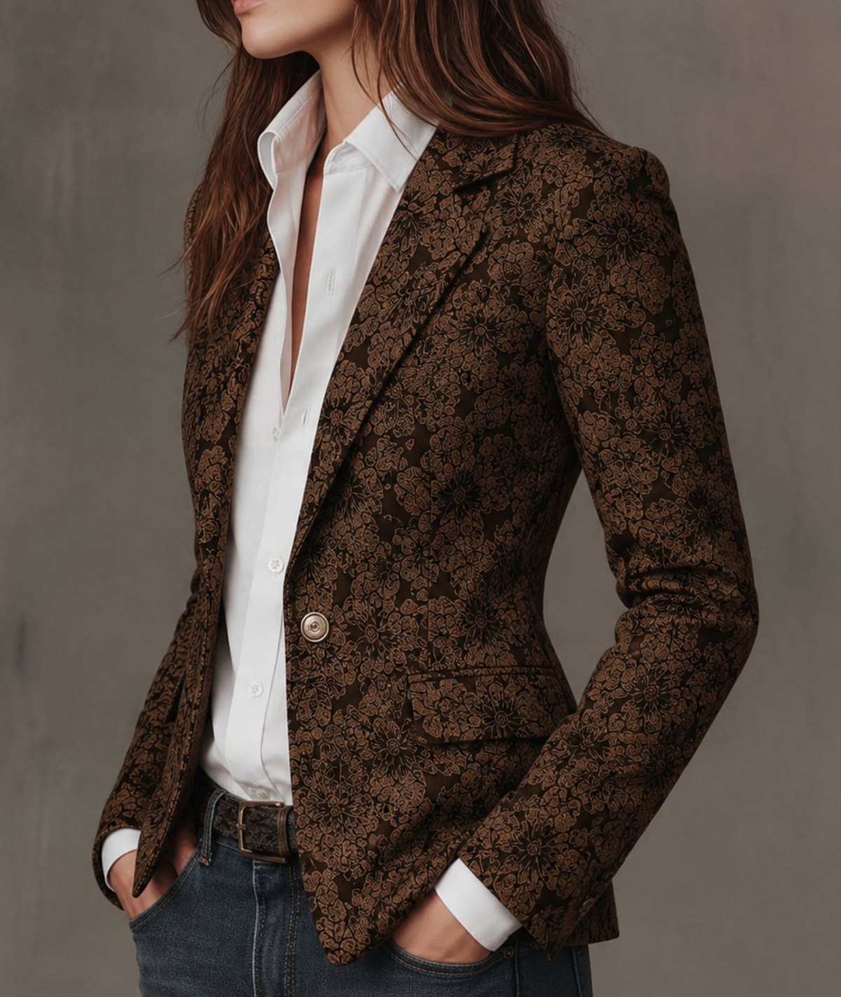 Paloma | Paisley Jacquard Fitted Blazer