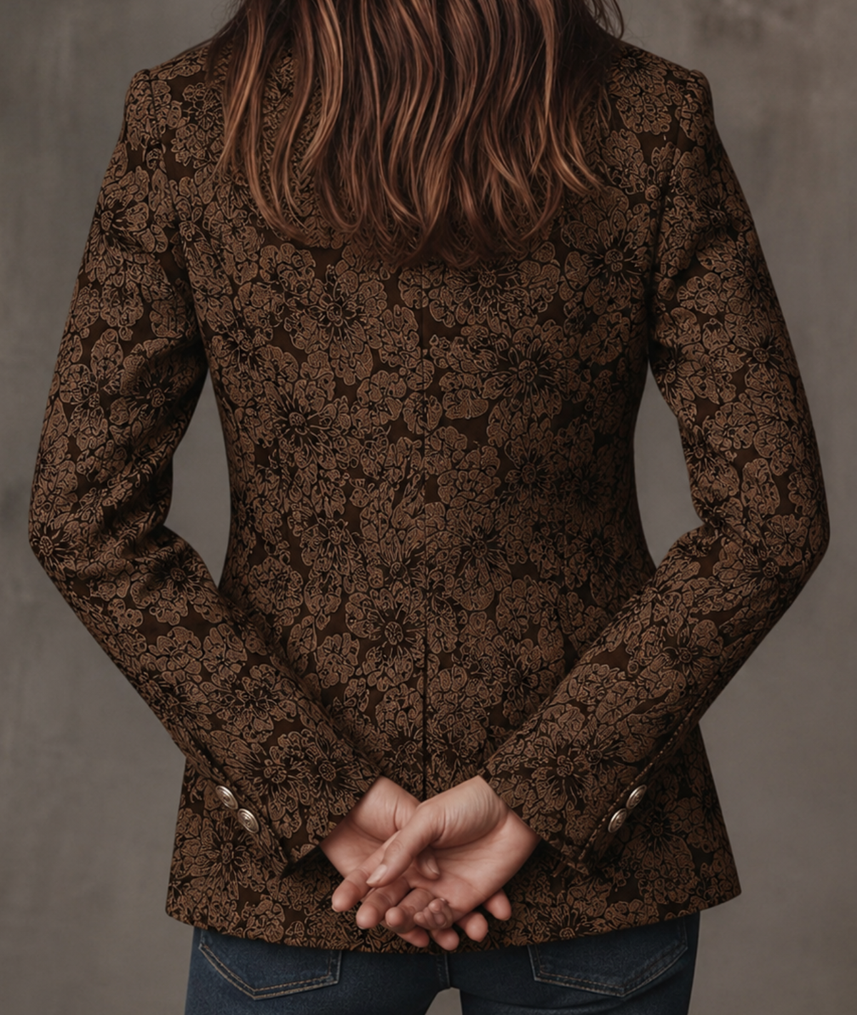 Paloma | Paisley Jacquard Fitted Blazer
